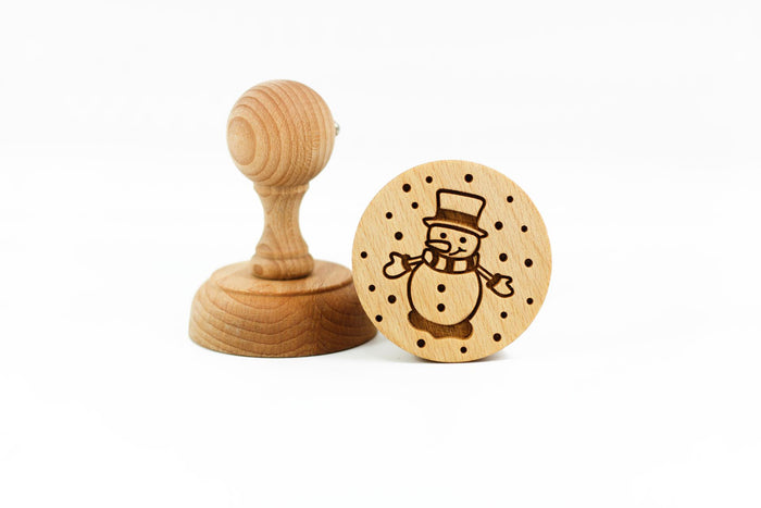 Folkroll Round Cookie Stamp, Snowman