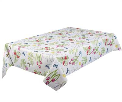 Texstyles Deco Tablecloth 70 Inch Round, Spring Garden