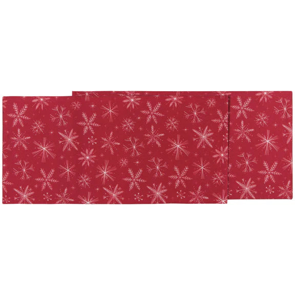Danica Now Designs Table Runner 72 Inch, Snowflakes Clean Coast