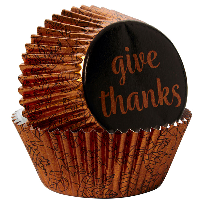 Wilton Foil Baking Cups, "Give Thanks"