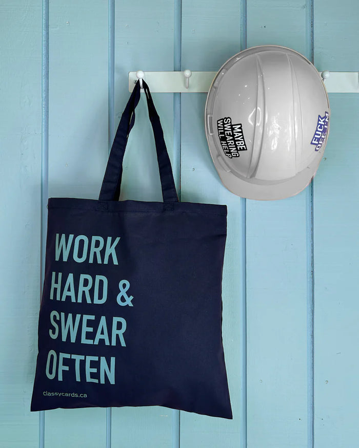 Classy Cards Tote Bag, Work Hard & Swear Often