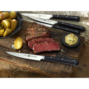 ZWILLING 4pc Steak Knife Set, Black Forged