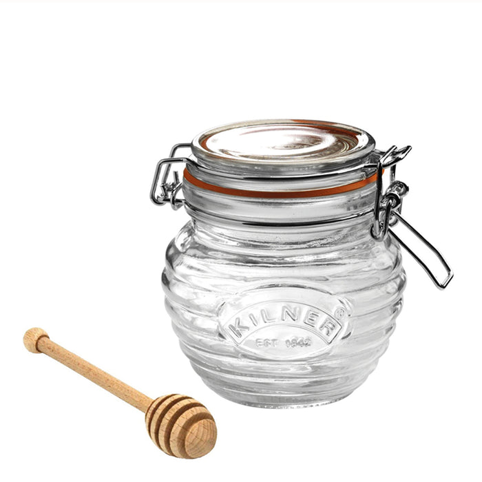 Kilner Clip-Top Glass Honey Pot with Dipper 400ml