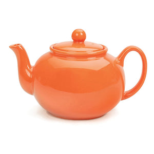 RSVP Stoneware Teapot 6 Cup, Orange
