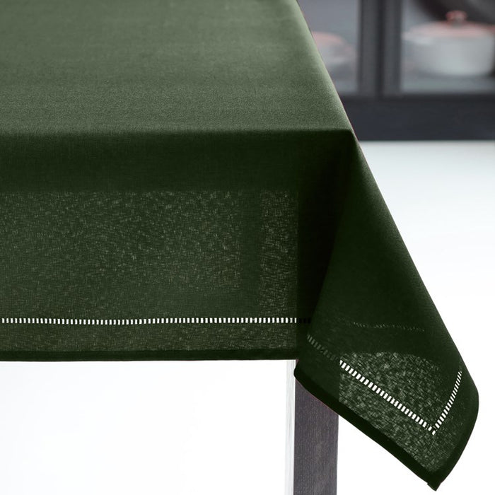 Harman Hemstitch Tablecloth 70 Inch Round, Forest Green