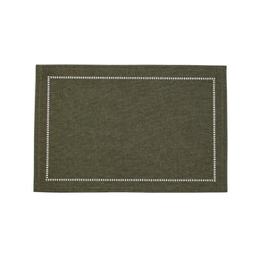 Harman Hemstitch Placemat, Forest Green