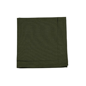Harman Hemstitch Cloth Napkins Set of 4, Forest Green