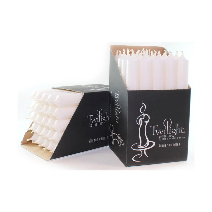 Twilight Collection Tapered Dinner Candle 10 Inch, White