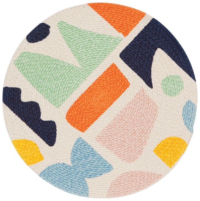 Danica Jubilee Round Braided Placemat, Doodle