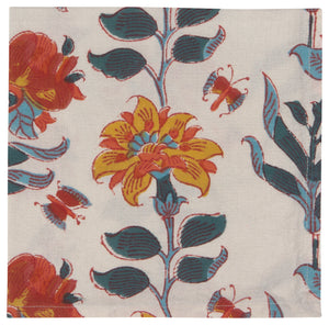 Danica Heirloom Cloth Napkins Set of 4, Marigold Block Print
