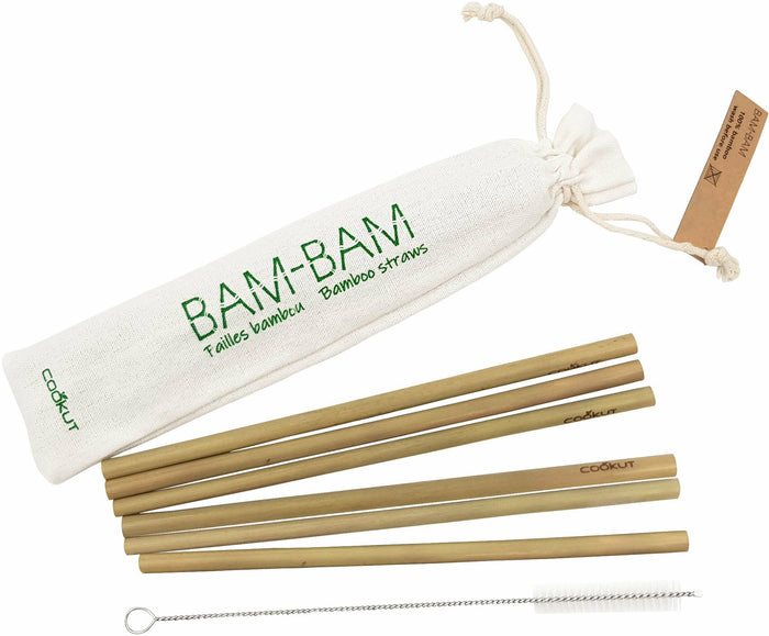 Cookut Bam Bam Reusable Bamboo Straws Set