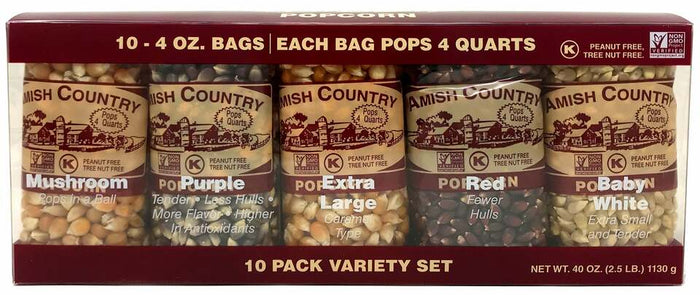 Amish Country Popcorn Variety Pack of 10 (4 oz bags)