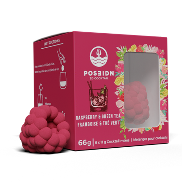 Poseidn Cocktail Bombs Set of 6, Raspberry & Green Tea