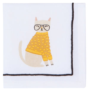 Danica Jubilee Cloth Cocktail Napkins Set of 4, Feline Fine