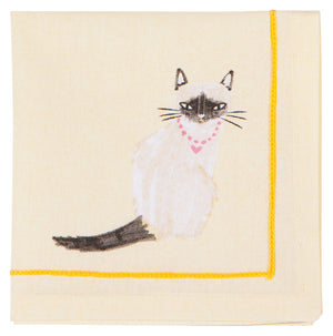 Danica Jubilee Cloth Cocktail Napkins Set of 4, Feline Fine