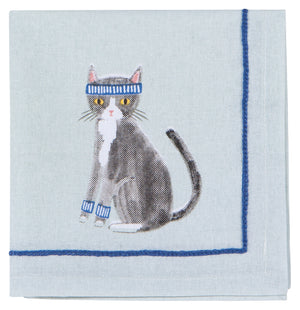 Danica Jubilee Cloth Cocktail Napkins Set of 4, Feline Fine