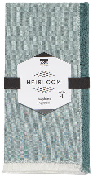 Danica Heirloom Cloth Napkins Set of 4, Chambray Lagoon