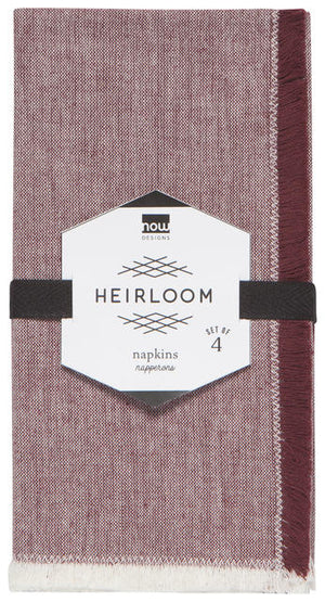 Danica Heirloom Cloth Napkins Set of 4, Chambray Wine