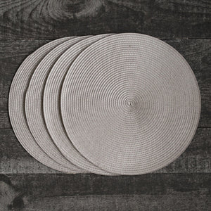 Danica Now Designs Disko Round Placemat, Cobblestone Grey