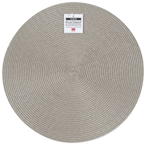 Danica Now Designs Disko Round Placemat, Cobblestone Grey