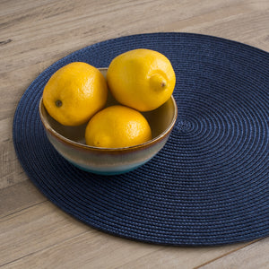 Danica Now Designs Disko Round Placemat, Indigo Blue