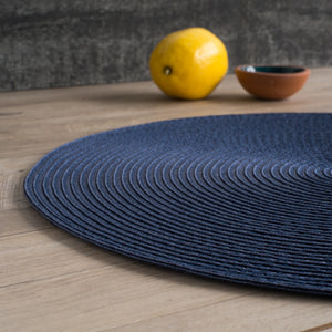 Danica Now Designs Disko Round Placemat, Indigo Blue