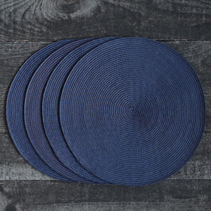 Danica Now Designs Disko Round Placemat, Indigo Blue