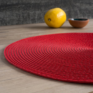 Danica Now Designs Disko Round Placemat, Chili Red