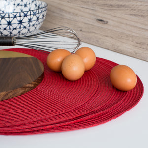 Danica Now Designs Disko Round Placemat, Chili Red