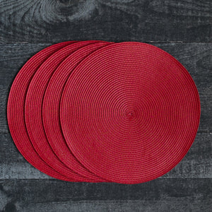 Danica Now Designs Disko Round Placemat, Chili Red