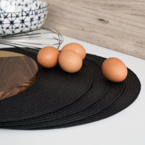 Danica Now Designs Disko Round Placemat, Black