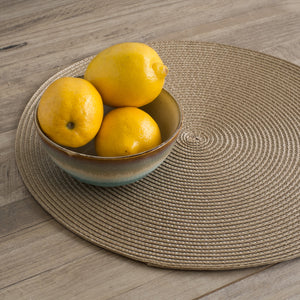 Danica Now Designs Disko Round Placemat, Light Taupe