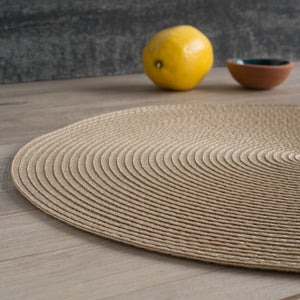 Danica Now Designs Disko Round Placemat, Light Taupe