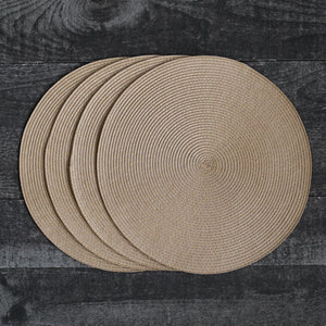 Danica Now Designs Disko Round Placemat, Light Taupe