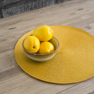 Danica Now Designs Disko Round Placemat, Honey Yellow