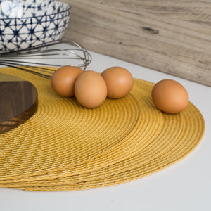 Danica Now Designs Disko Round Placemat, Honey Yellow