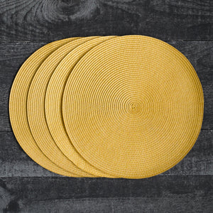 Danica Now Designs Disko Round Placemat, Honey Yellow