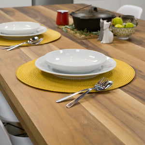 Danica Now Designs Disko Round Placemat, Honey Yellow