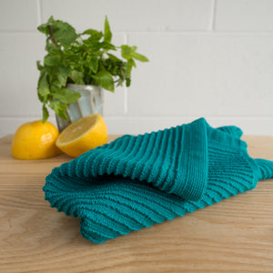 Danica Now Designs Ripple Dishcloth Set of 2, Peacock Green