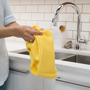 Danica Now Designs Ripple Tea Towel, Lemon Yellow