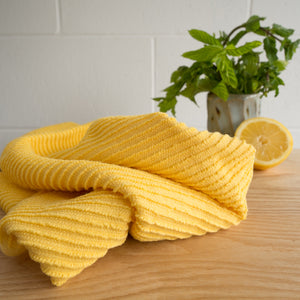 Danica Now Designs Ripple Tea Towel, Lemon Yellow