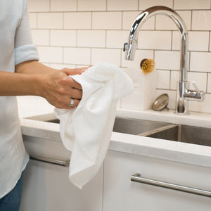 Danica Now Designs Ripple Tea Towel, White