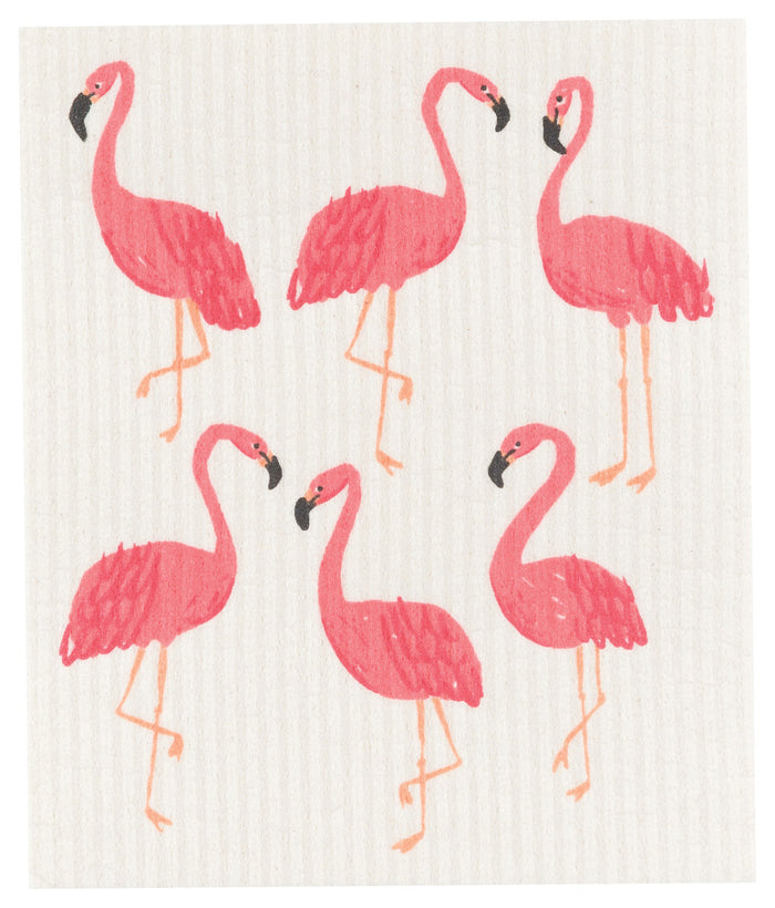Danica Ecologie Swedish Dishcloth, Flamingos