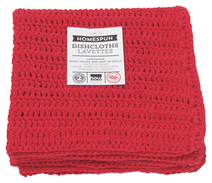 Danica Now Designs Homespun Crochet Dishcloths Set of 2, Red