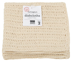 Danica Now Designs Homespun Crochet Dishcloths Set of 2, Natural