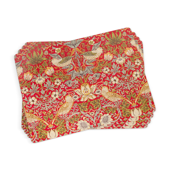 Pimpernel Morris & Co Strawberry Thief Red Placemats Set of 4