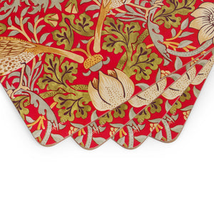 Pimpernel Morris & Co Strawberry Thief Red Placemats Set of 4
