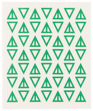 Danica Ecologie Swedish Dishcloth, Greenbriar Green Triangles