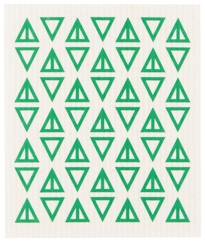 Danica Ecologie Swedish Dishcloth, Greenbriar Green Triangles