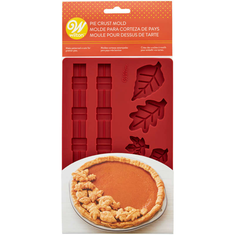 Wilton Border and Fall Leaf Silicone Pie Crust Mold, 8Cavity Kitchen